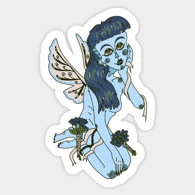 Pastel Goth Fairy Sticker by Markie Moo Art